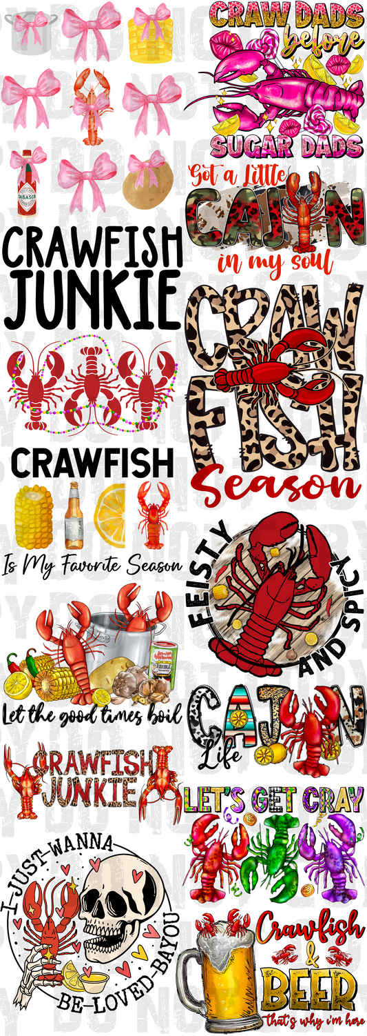 Crawfish Shirt Gang Sheet 22x62