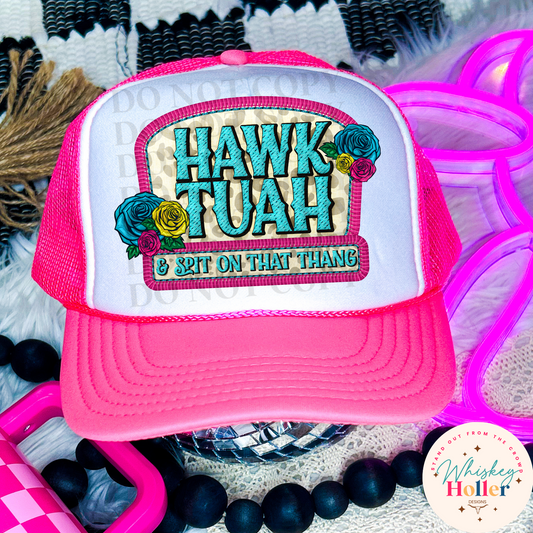 Hawk Tuah Faux Flower Hat Patch