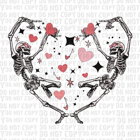 Dancing Heart Skeletons