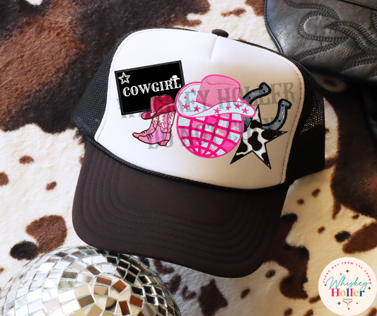 Disco Cowgirl Faux Patch Hat