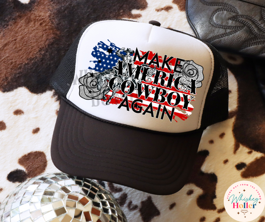 Make America Cowboy Again (Flag) Hat DTF